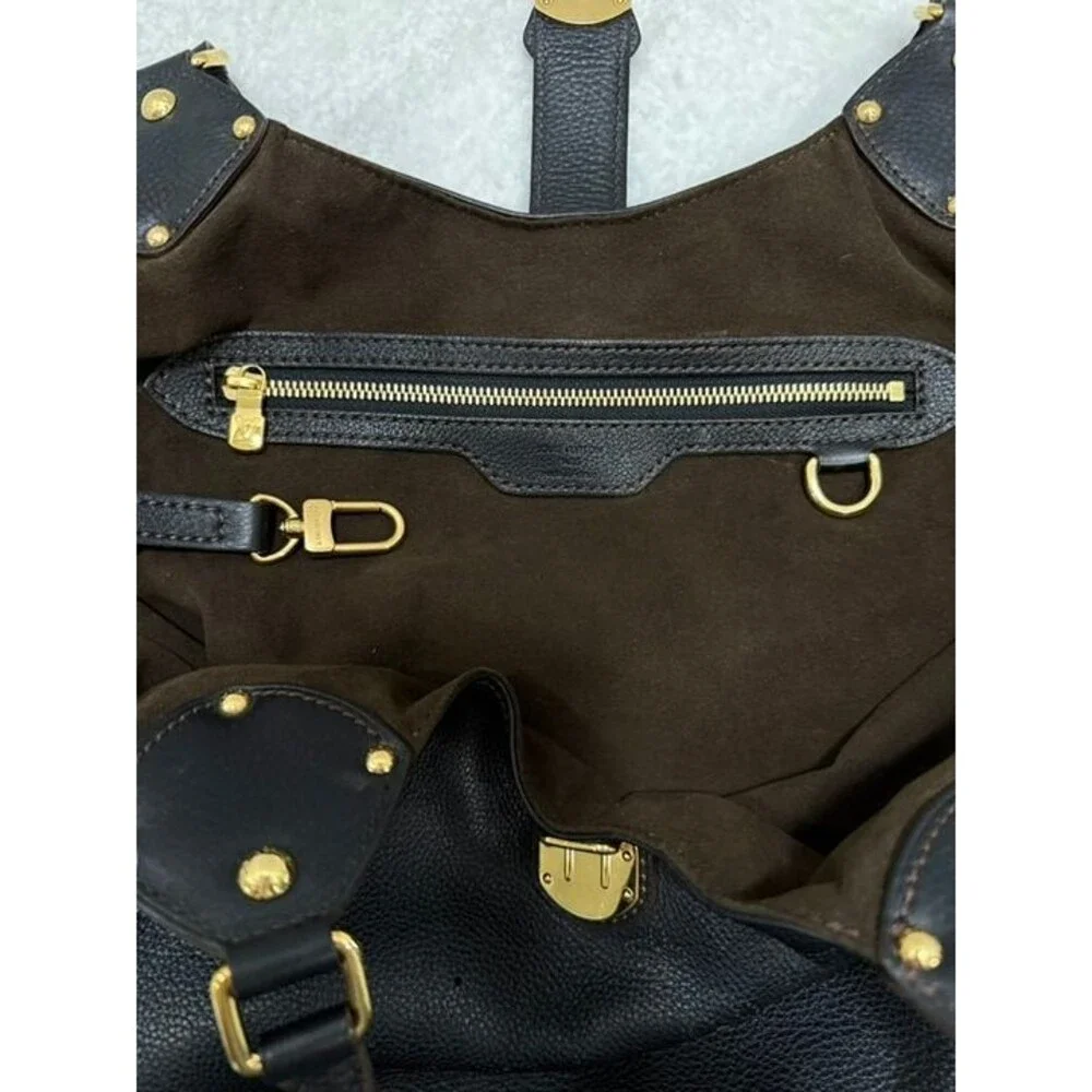 Louis Vuitton Mahina XL Black Leather Hobo Shoulder Bag